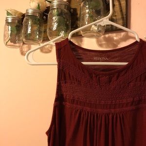 Wine Colored Sleeveless Top